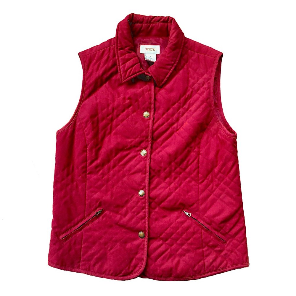 Talbots Red Quilted Vest